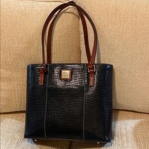Dooney & Bourke Black and Brown Small Textured Tote